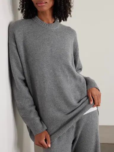Skims Oversized Cashmere Sweater - Dark Heather | Thumbnail 2 Skims Oversized Cashmere Sweater - Dark Heather | Thumbnail 2