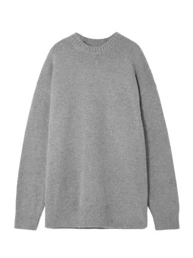 Skims Oversized Cashmere Sweater - Dark Heather | Thumbnail 1 Skims Oversized Cashmere Sweater - Dark Heather | Thumbnail 1