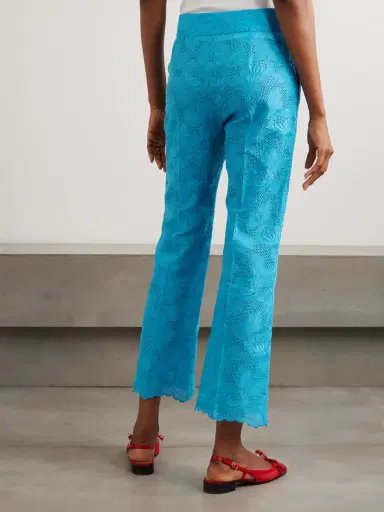Valentino Garavani Broderie Anglaise Cotton Bootcut Pants | Thumbnail 4 Valentino Garavani Broderie Anglaise Cotton Bootcut Pants | Thumbnail 4