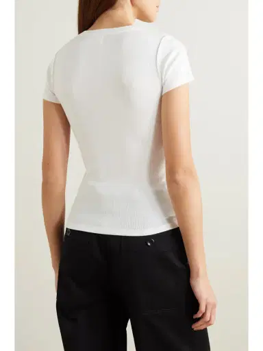 LESET Kelly Ribbed Stretch-cotton Jersey T-shirt | Thumbnail 3 LESET Kelly Ribbed Stretch-cotton Jersey T-shirt | Thumbnail 3