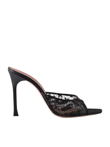 Amina Muaddi Alexa 105 Lace Mules | Thumbnail 1 Amina Muaddi Alexa 105 Lace Mules | Thumbnail 1