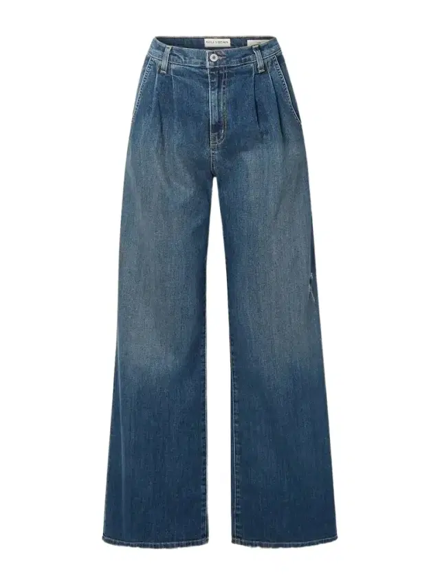Flora Pleated High-rise Wide-leg Jeans