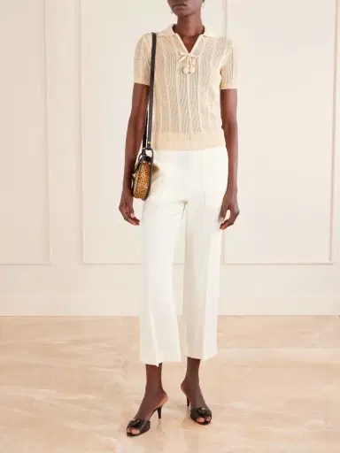 Valentino Garavani Pointelle-knit Cotton Polo Shirt | Thumbnail 2 Valentino Garavani Pointelle-knit Cotton Polo Shirt | Thumbnail 2