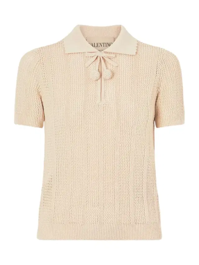 Pointelle-knit Cotton Polo Shirt