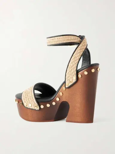 Givenchy Studded Raffia Wedge Sandals | Thumbnail 3