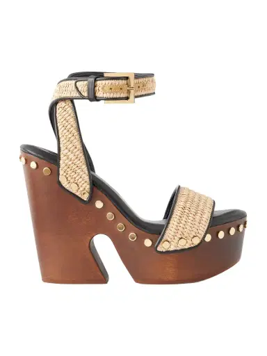 Givenchy Studded Raffia Wedge Sandals | Thumbnail 1