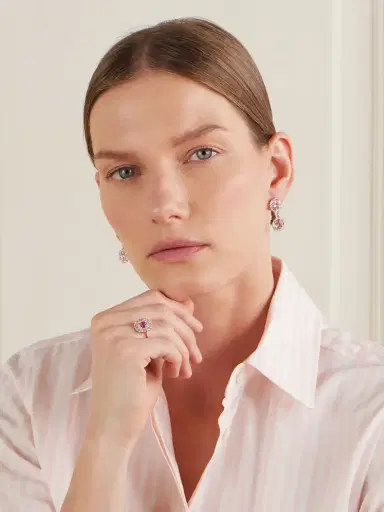 Suzanne Kalan 18-karat Rose Gold, Sapphire And Diamond Ring | Thumbnail 3