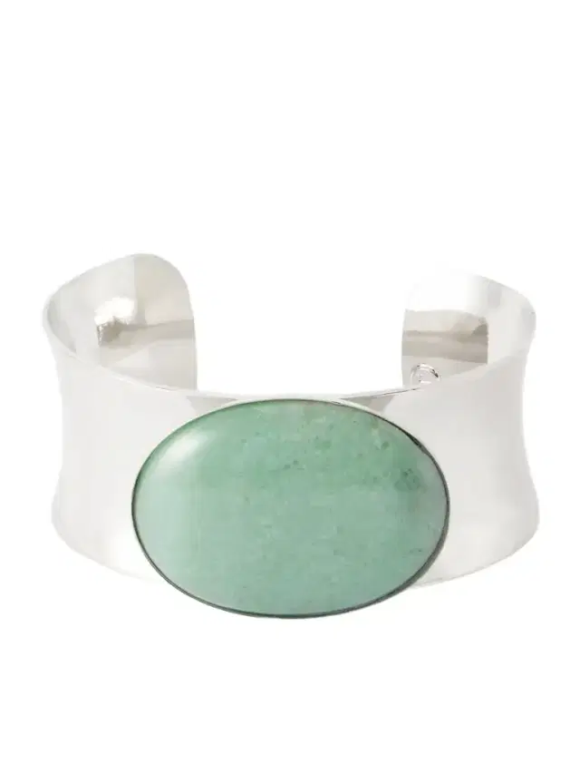 Johanna Silver-tone Aventurine Bangle - Light green