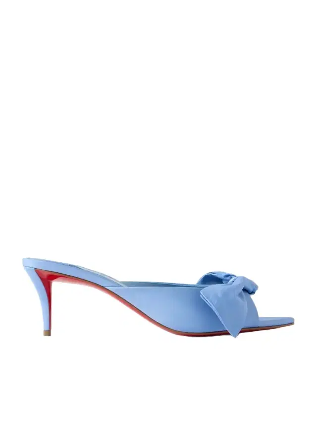 Mulazee Bow-embellished Crepe De Chine Mules