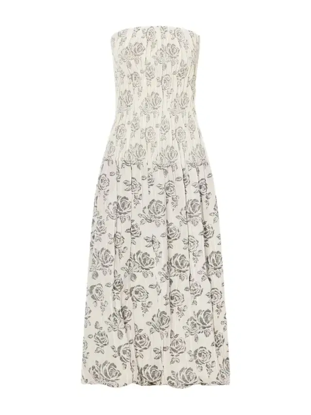 Blanche Floral-brocade Gown - Cream