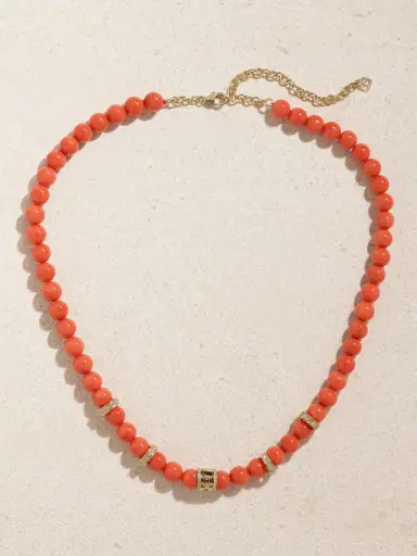Sydney Evan Multi Wheel 14-karat Gold, Coral And Diamond Necklace | Thumbnail 4 Sydney Evan Multi Wheel 14-karat Gold, Coral And Diamond Necklace | Thumbnail 4