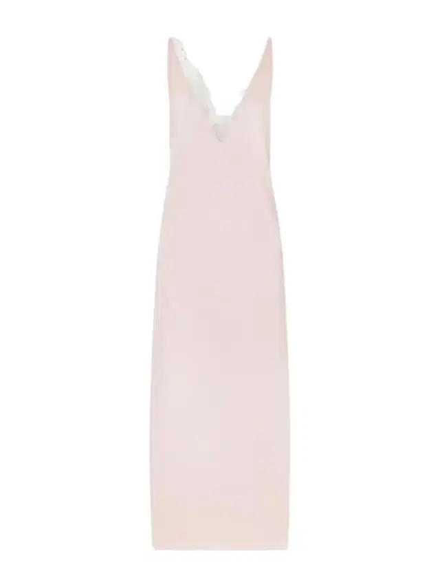 Lace-trimmed Satin Midi Dress