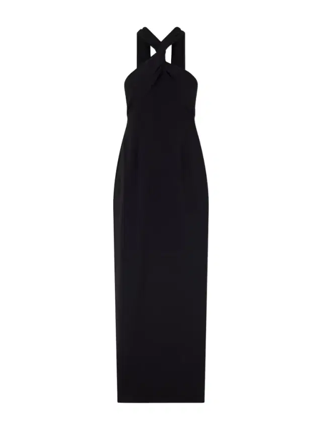 Rona Twisted Crepe Halterneck Gown