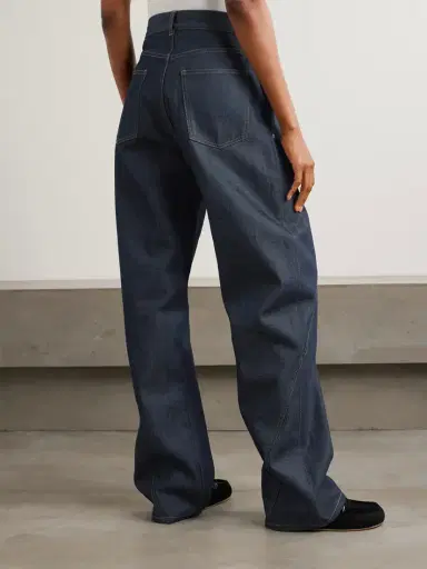 JW Anderson Twisted Asymmetric Embroidered High-rise Jeans - Indigo | Thumbnail 4 JW Anderson Twisted Asymmetric Embroidered High-rise Jeans - Indigo | Thumbnail 4