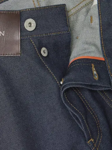 JW Anderson Twisted Asymmetric Embroidered High-rise Jeans - Indigo | Thumbnail 5 JW Anderson Twisted Asymmetric Embroidered High-rise Jeans - Indigo | Thumbnail 5