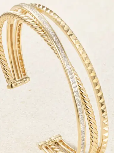 David Yurman Crossover Trio 18-karat Gold Diamond Cuff | Thumbnail 3 David Yurman Crossover Trio 18-karat Gold Diamond Cuff | Thumbnail 3