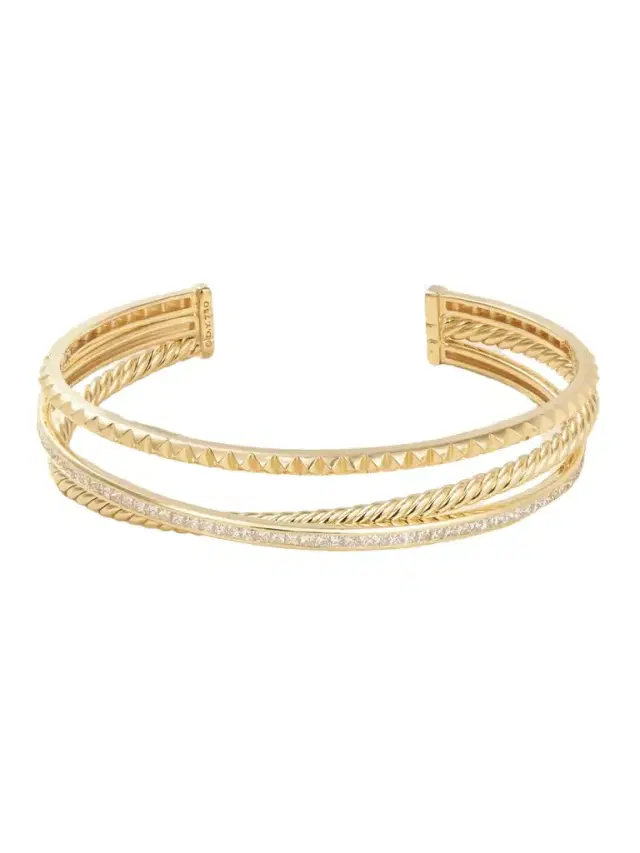 Crossover Trio 18-karat Gold Diamond Cuff