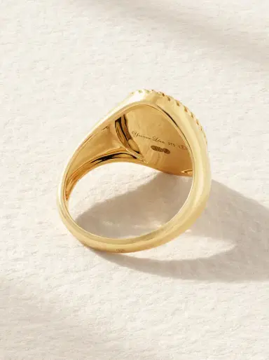 Yvonne Léon 9-karat Gold, Agate And Diamond Signet Ring | Thumbnail 3