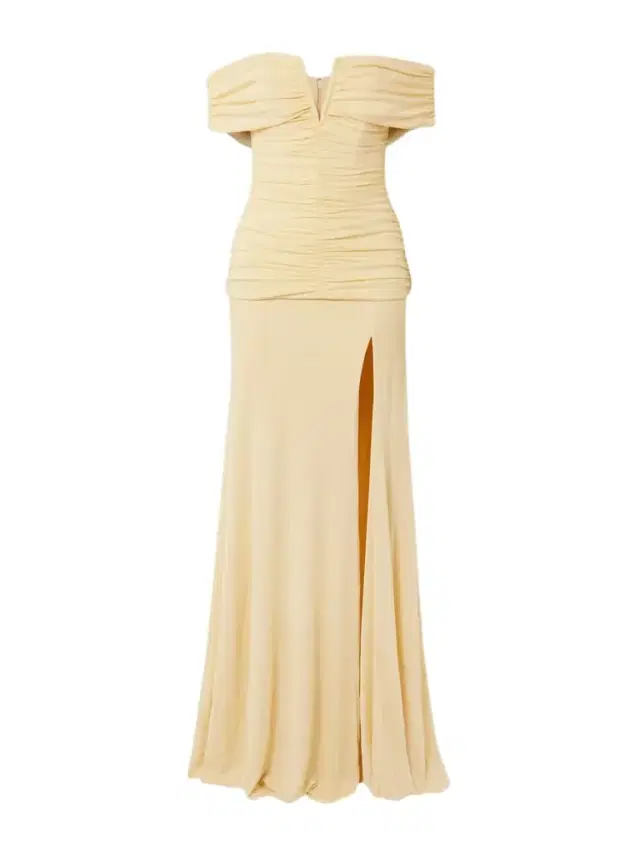 Zaley Off-the-shoulder Ruched Jersey Gown