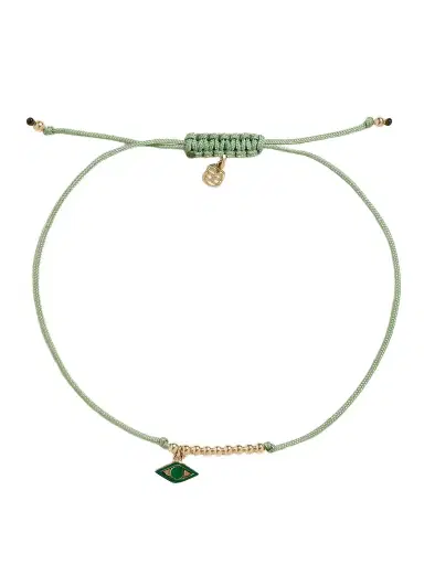 Sydney Evan Evil Eye 14-karat Gold, Cord And Enamel Bracelet | Thumbnail 1