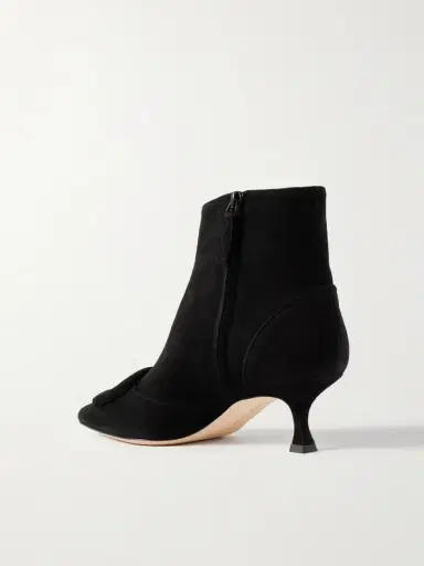 Manolo Blahnik Baylow 50 Buckled Suede Ankle Boots | Thumbnail 3