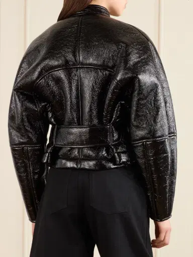 Alaïa Cropped Shearling Bomber Jacket | Thumbnail 3 Alaïa Cropped Shearling Bomber Jacket | Thumbnail 3