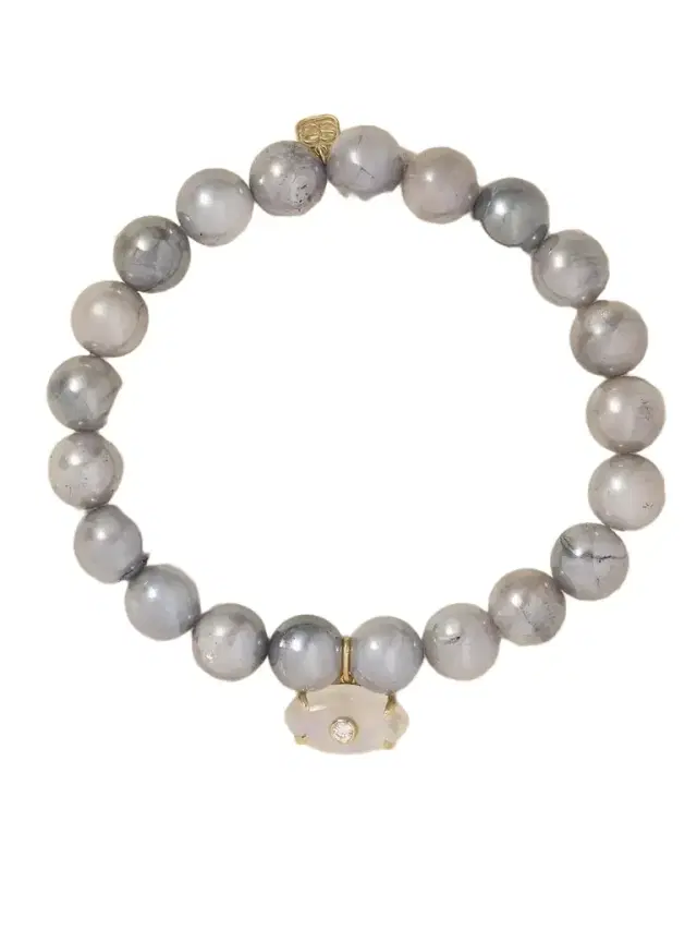 Evil Eye 14-karat Gold, Moonstone And Diamond Bracelet