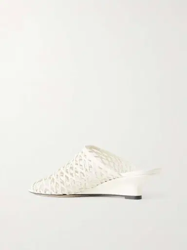 TOTEME Woven Leather Wedge Mules | Thumbnail 3