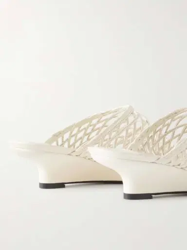 TOTEME Woven Leather Wedge Mules | Thumbnail 5