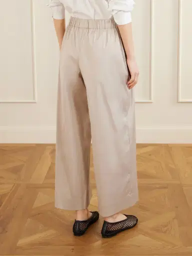 Max Mara Beachwear Pece Cotton-blend Wide-leg Pants | Thumbnail 3