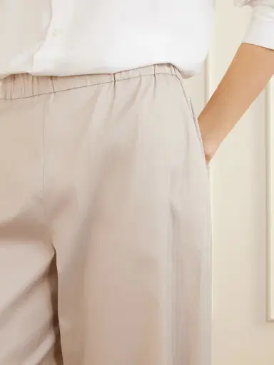 Max Mara Beachwear Pece Cotton-blend Wide-leg Pants | Thumbnail 4