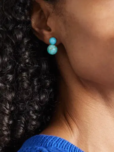 Jennifer Behr Cara Gold-tone Turquoise Earrings | Thumbnail 2 Jennifer Behr Cara Gold-tone Turquoise Earrings | Thumbnail 2