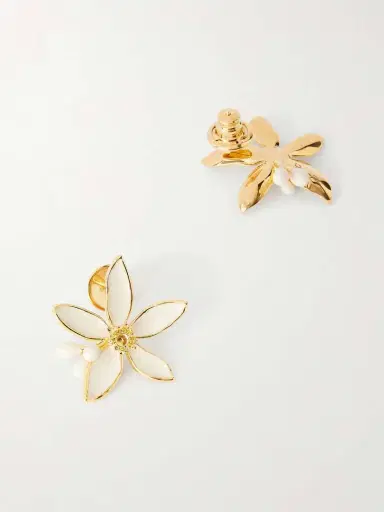 Oscar de la Renta Orange Blossom Gold-tone Earrings | Thumbnail 3