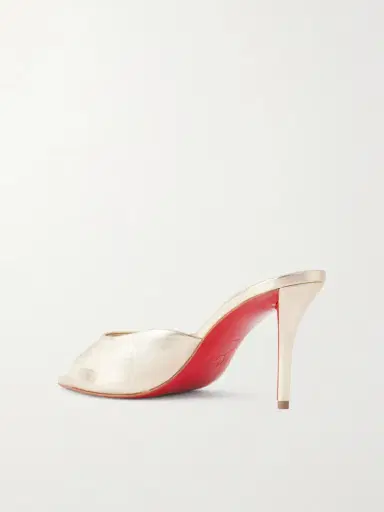 Christian Louboutin Miss Z 80 Metallic Leather Mules | Thumbnail 3