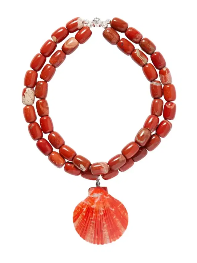 Luma Silver-tone, Jasper, Resin And Shell Necklace