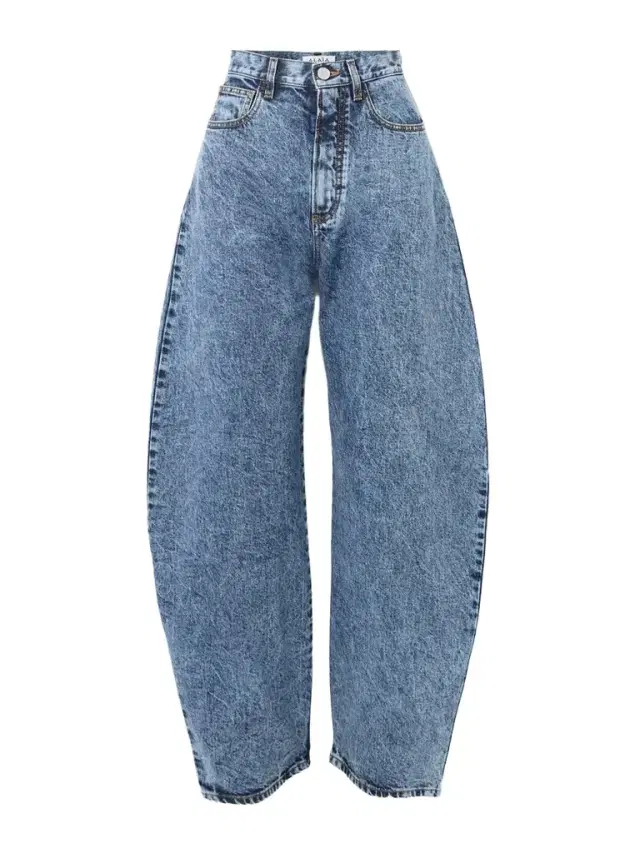 High-rise Barrel-leg Jeans