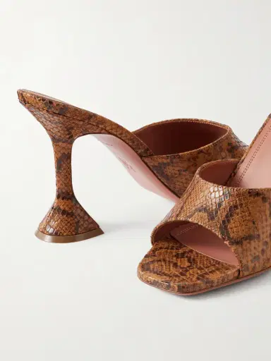 Amina Muaddi Lupita 95 Snake-effect Leather Mules | Thumbnail 5 Amina Muaddi Lupita 95 Snake-effect Leather Mules | Thumbnail 5