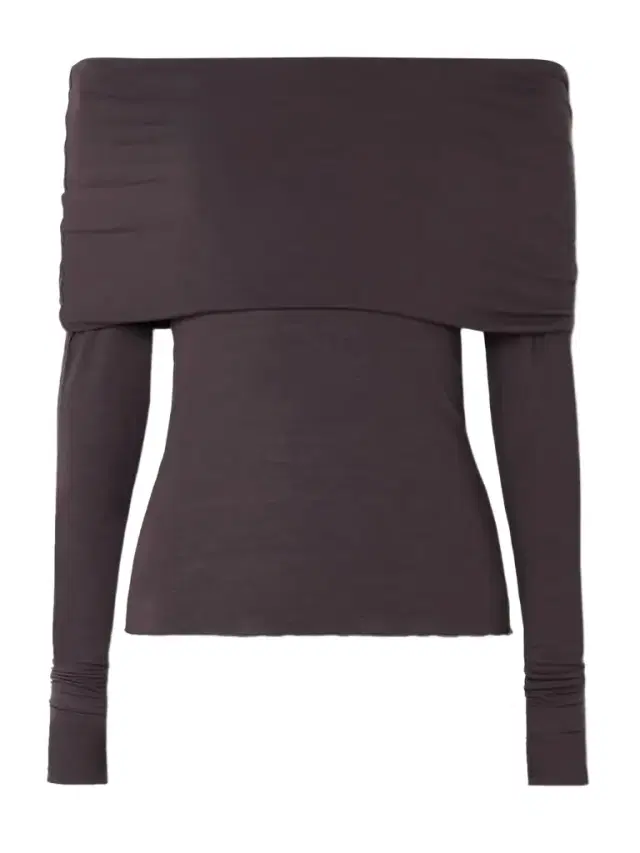 heer Modal-blend Off-the-shoulder Long-sleeve Top - Phoenix