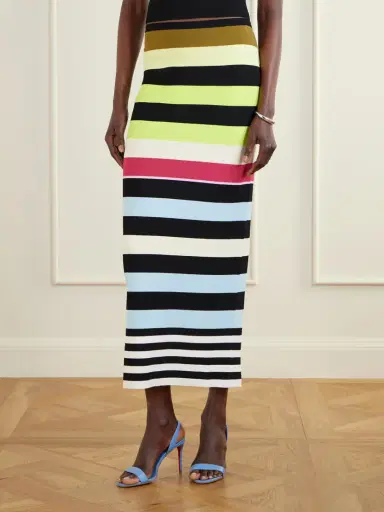 Christopher John Rogers Striped Double-knit Maxi Skirt | Thumbnail 3