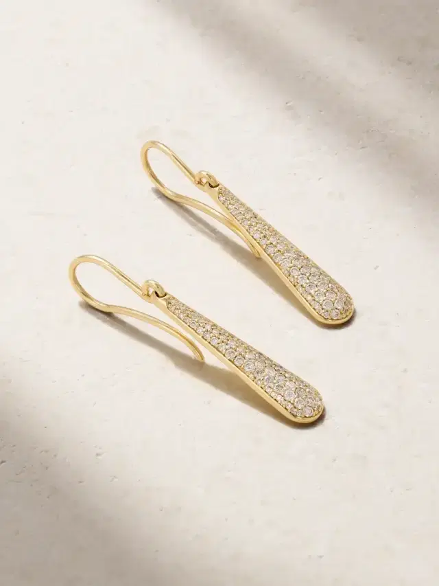 Dome Drop 18-karat Gold Diamond Earrings