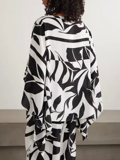 Max Mara Beachwear Draped Printed Silk Crepe De Chine Blouse | Thumbnail 3