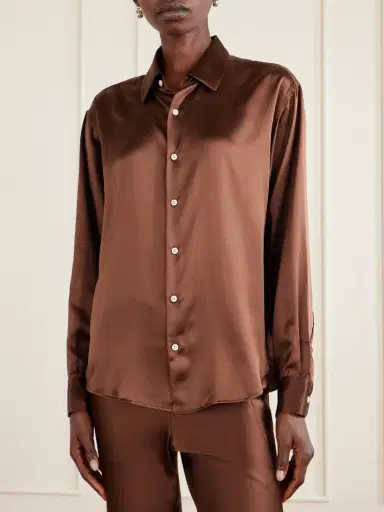 Comme Si La Classica Silk-charmeuse Shirt | Thumbnail 2