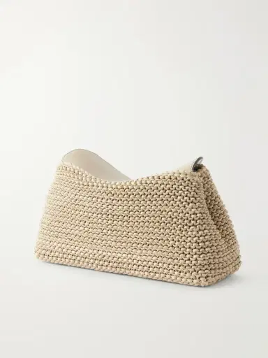 TOTEME T-lock Woven Leather Clutch | Thumbnail 4 TOTEME T-lock Woven Leather Clutch | Thumbnail 4