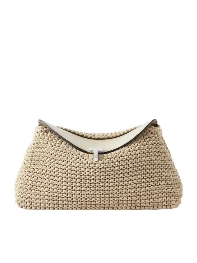 T-lock Woven Leather Clutch T-lock Woven Leather Clutch