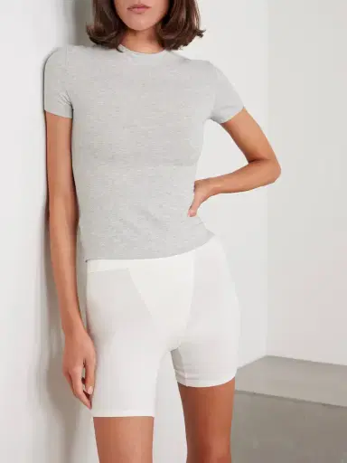 Skims Set Of Two Stretch-cotton Jersey T-shirts - Light Heather Grey | Thumbnail 2