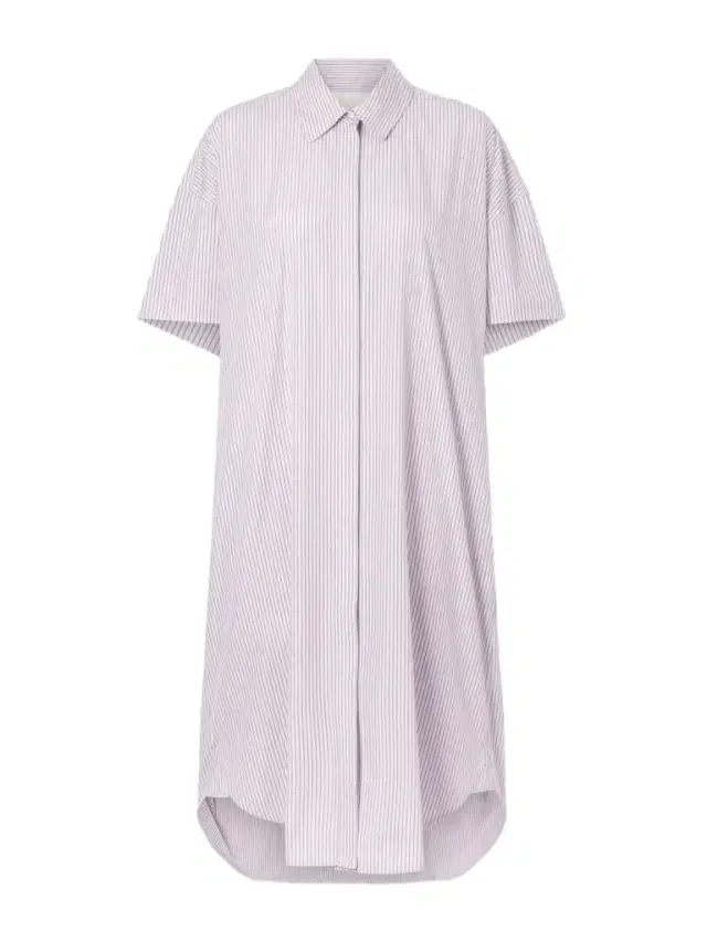 RÙADH Anu Embroidered Striped Organic Cotton-poplin Midi Shirt Dress
