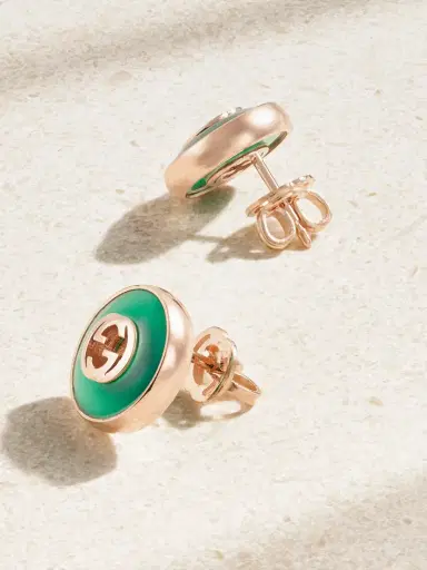 Gucci 18-karat Rose Gold Agate Earrings | Thumbnail 3 Gucci 18-karat Rose Gold Agate Earrings | Thumbnail 3