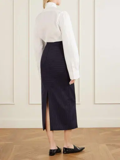 Givenchy Striped Wool Midi Skirt | Thumbnail 3 Givenchy Striped Wool Midi Skirt | Thumbnail 3