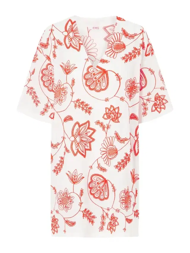 Embroidered Cotton-blend Mini Dress