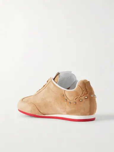 Christian Louboutin Eleonora Studded Leather-trimmed Suede Sneakers | Thumbnail 3 Christian Louboutin Eleonora Studded Leather-trimmed Suede Sneakers | Thumbnail 3